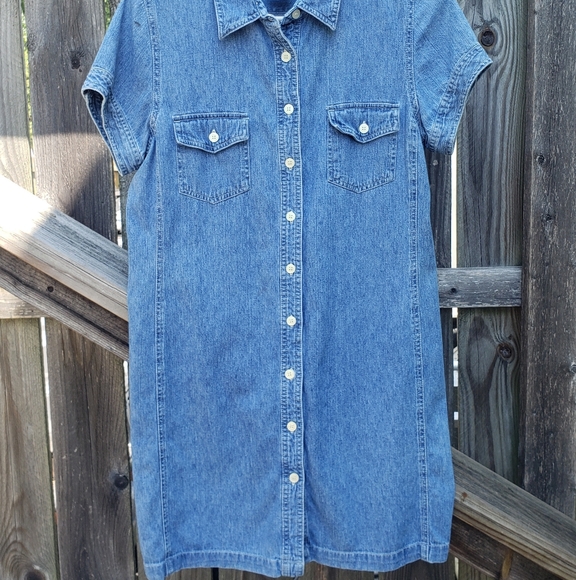 90's Denim Button Down Dress - Picture 1 of 12